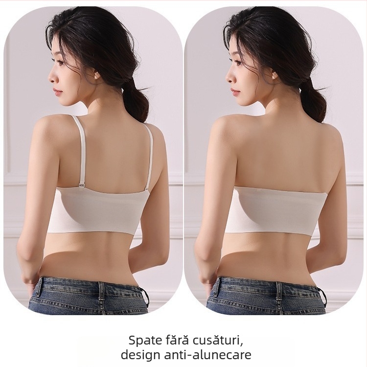 Bralette din dantelă cu bretele detașabile, spate decupat