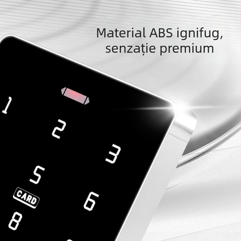 Sistem de control al accesului pentru ușă din sticlă cu aplicație mobilă pentru deblocare la distanță, card RFID și parolă