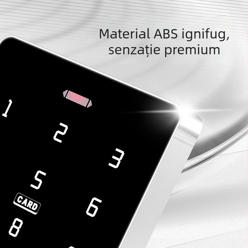 Sistem de control al accesului pentru ușă din sticlă cu aplicație mobilă pentru deblocare la distanță, card RFID și parolă