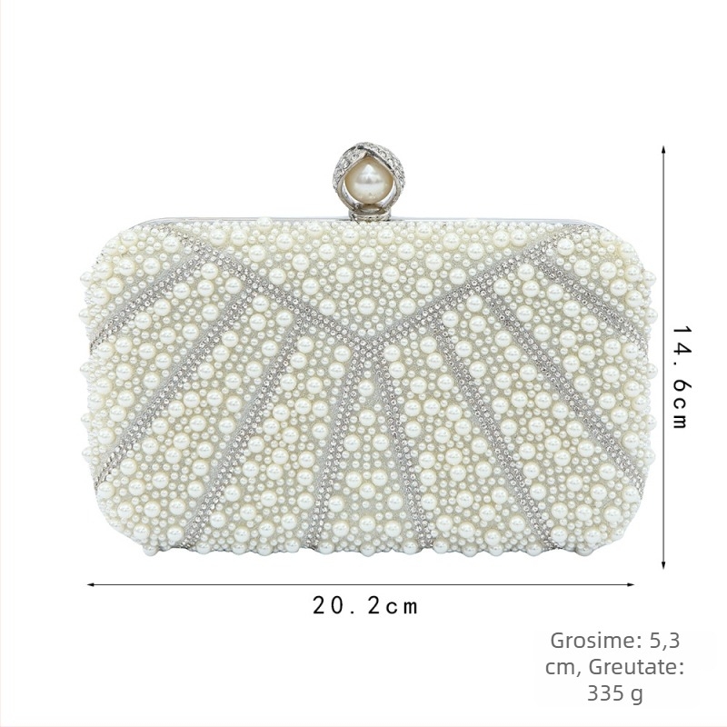 Geantă clutch din perle pentru femei – elegantă, minimalistă pentru ocazii de seară