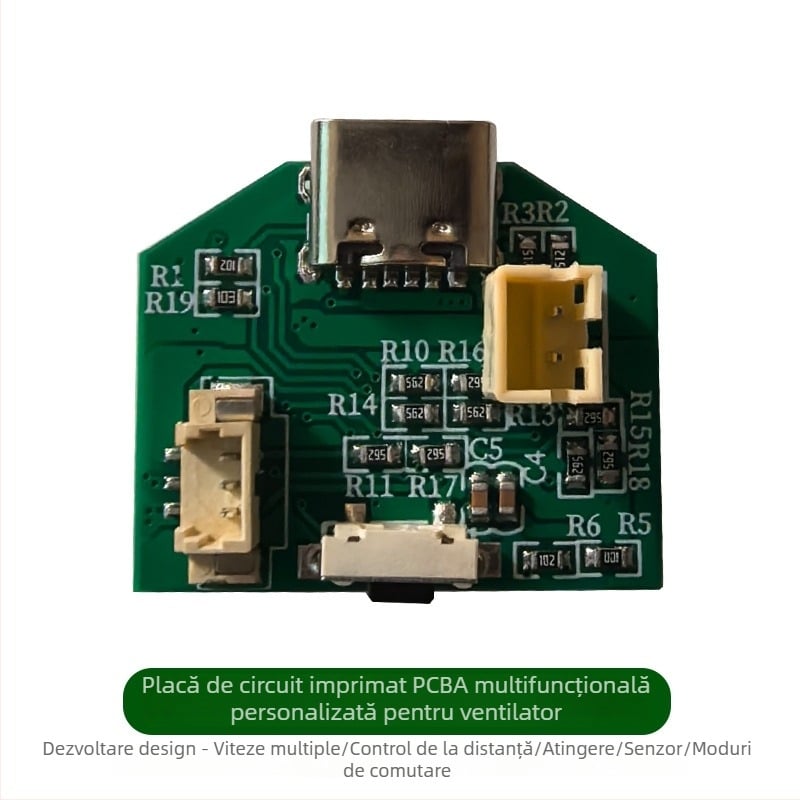 Ventilator portabil USB cu control de viteză în mai multe trepte și design IC PCBA