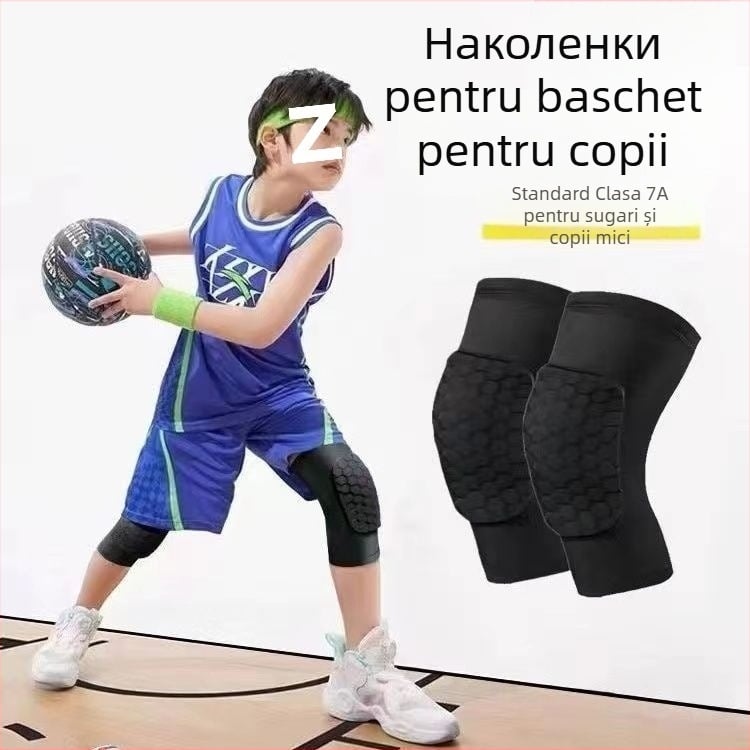 Set de protecții pentru genunchi pentru copii, cu padding fagure subțire, pentru ciclism și baschet
