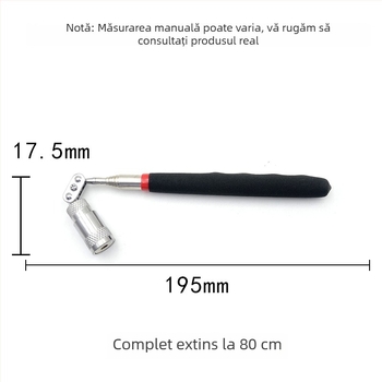 Unealtă magnetică pentru recuperarea șuruburilor auto, cu tijă metalică și gheară flexibilă