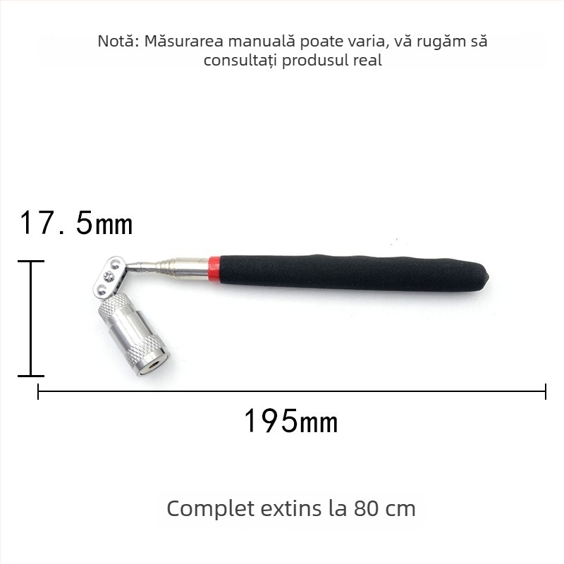 Unealtă magnetică pentru recuperarea șuruburilor auto, cu tijă metalică și gheară flexibilă