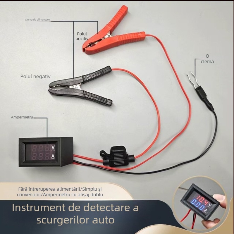 Detector auto pentru scurgeri de curent și tester de defecte ale bateriei