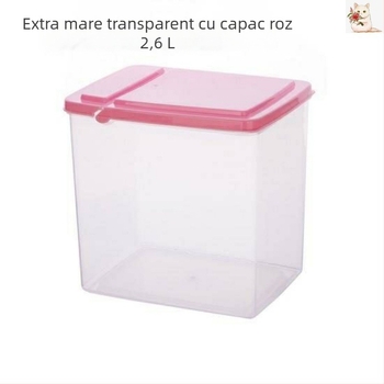 Cutie de depozitare din plastic, cu capac rabatabil, pentru magazine de milk tea, 1 L, pentru lapte praf și condimente
