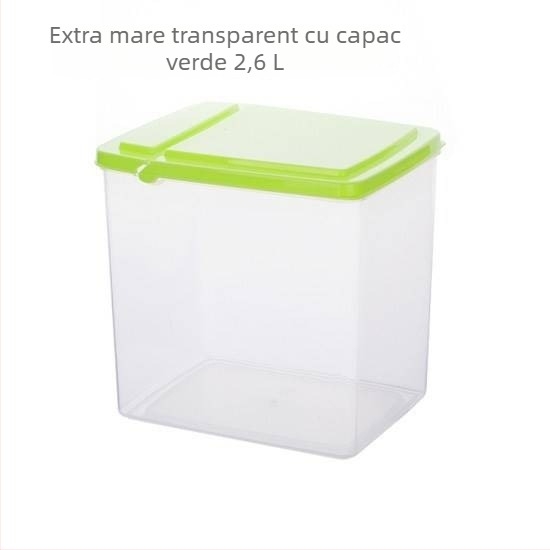 Cutie de depozitare din plastic, cu capac rabatabil, pentru magazine de milk tea, 1 L, pentru lapte praf și condimente