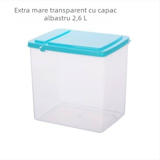 Cutie de depozitare din plastic, cu capac rabatabil, pentru magazine de milk tea, 1 L, pentru lapte praf și condimente