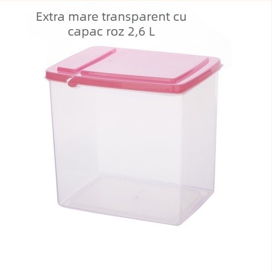 Cutie de depozitare din plastic, cu capac rabatabil, pentru magazine de milk tea, 1 L, pentru lapte praf și condimente