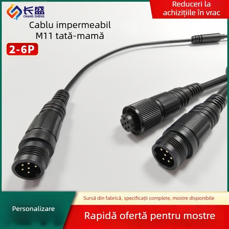 Cablu personalizat M11 Aviation, 2-6 nuclee, conectare bărbat-femeie, cablu de alimentare impermeabil pentru camere de supraveghere