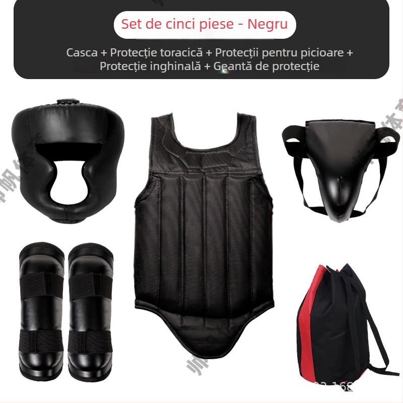 Set de protecție Sanda din PU – cinci piese, echipament dur pentru antrenament de luptă profesionist, stil german