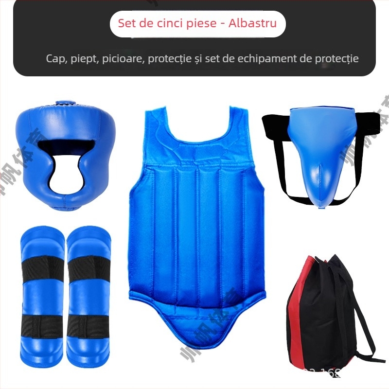 Set de protecție Sanda din PU – cinci piese, echipament dur pentru antrenament de luptă profesionist, stil german