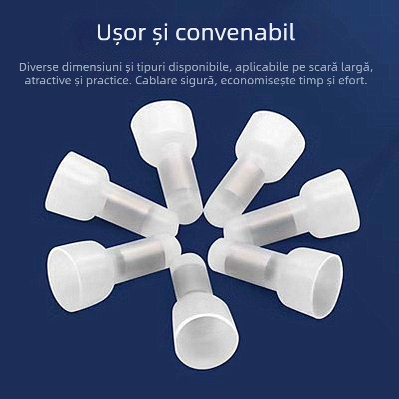 CE1 Capac de crimpare transparent din nylon, rezistent la flacără, conector pentru cabluri cu terminal rapid