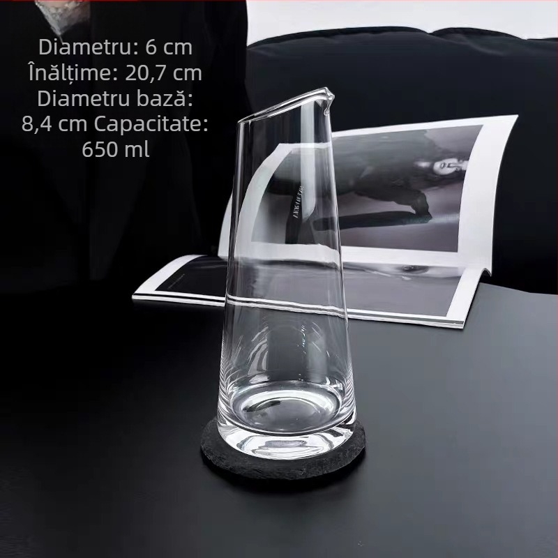 Decantator de vin cu capacitate mare pentru utilizare casnică, sticlă fără plumb, 1 L
