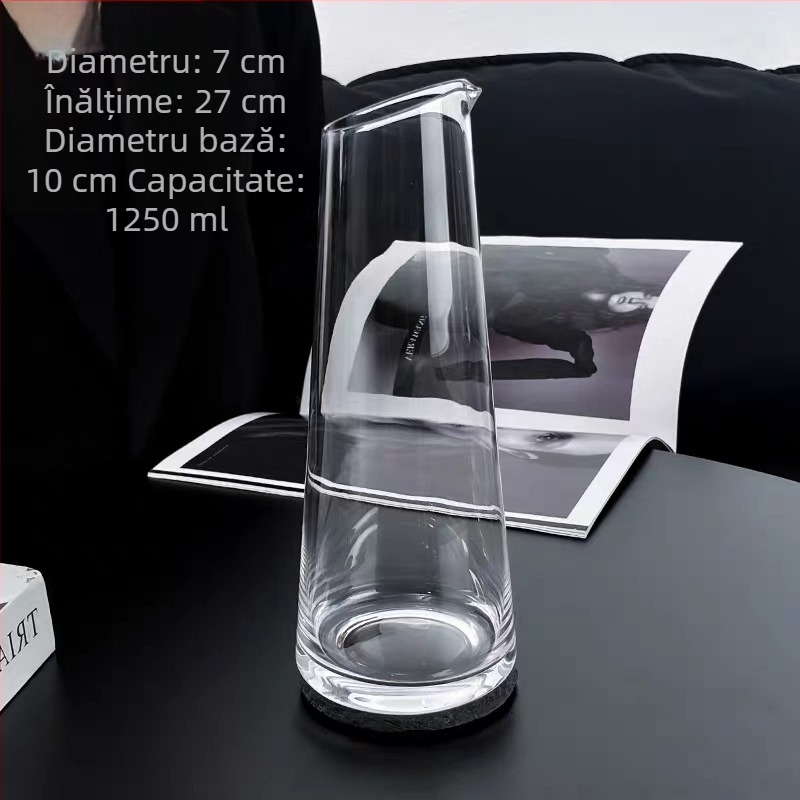 Decantator de vin cu capacitate mare pentru utilizare casnică, sticlă fără plumb, 1 L