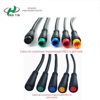 Conector M8 cu 5 pini, cuplă masculin-feminin pentru vehicule electrice, cablu de conectare a instrumentelor