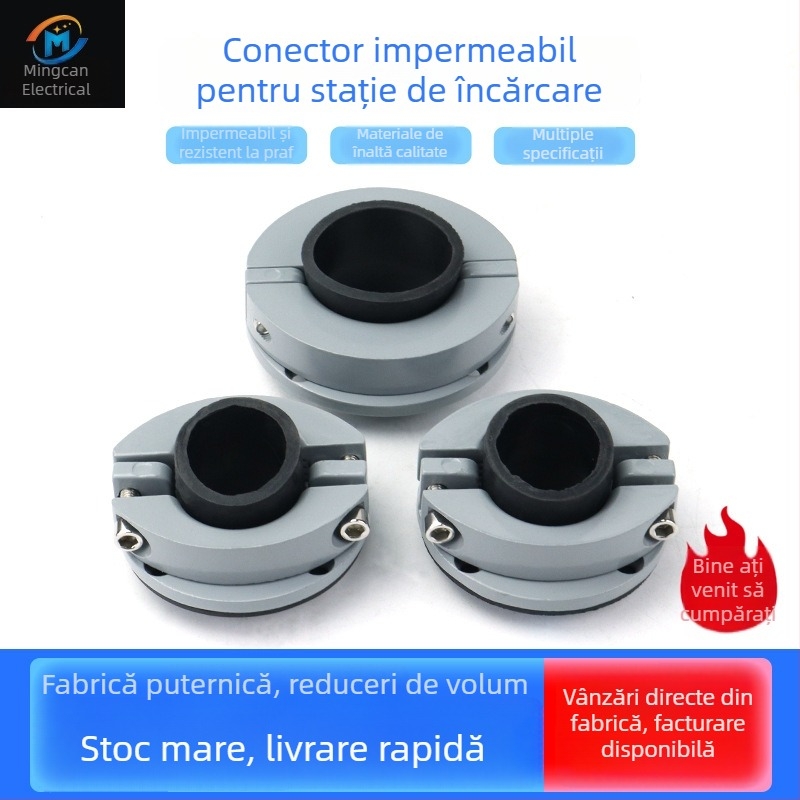 Conector etanș pentru cablu de încărcare EV, inel de flanșă din aliaj de aluminiu și cap de gland fix