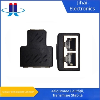 RJ458P8C Adaptor RJ45 protejat, tip T, pentru rețea, divizor cablu 1 la 2