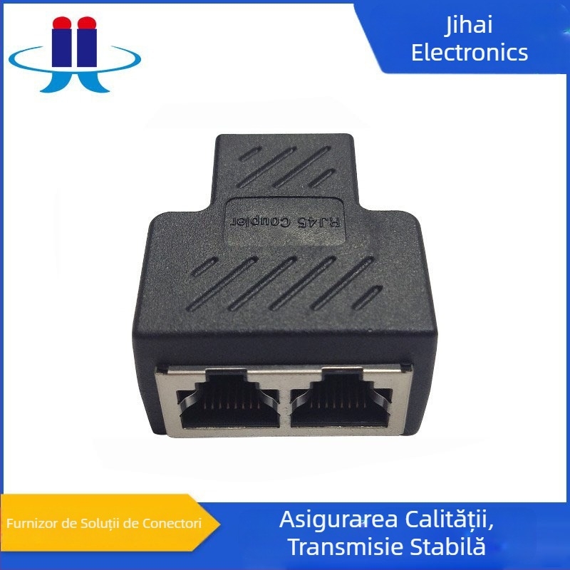 RJ458P8C Adaptor RJ45 protejat, tip T, pentru rețea, divizor cablu 1 la 2