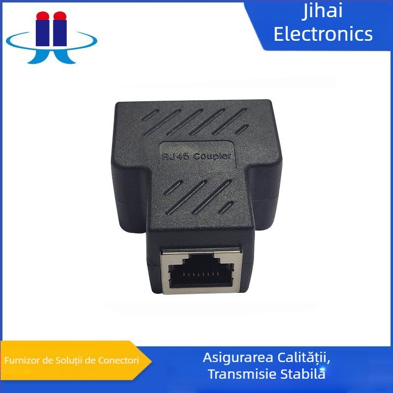 RJ458P8C Adaptor RJ45 protejat, tip T, pentru rețea, divizor cablu 1 la 2