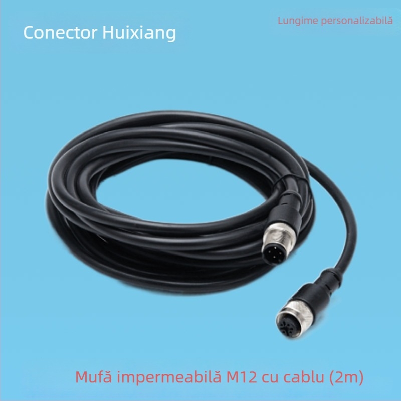 Conector senzor M12 cu cablu, mufa dreaptă, 4 nuclee, 5 nuclee, 8 nuclee sau 12 nuclee; 4 pini sau 5 pini