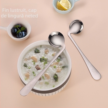 Set de tacâmuri din oțel inoxidabil 304 pentru adulți cu hemiplegie, furculiță și lingură cu design îndoit pentru alimentare, anti-tremur, lingură de hrănire îngroșată pentru uz casnic