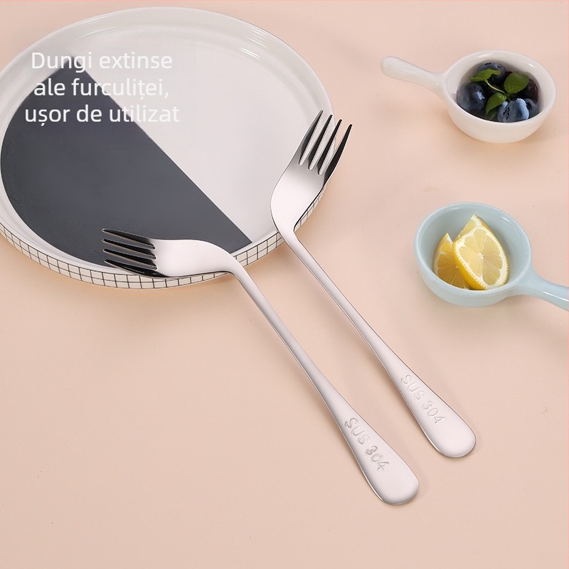 Set de tacâmuri din oțel inoxidabil 304 pentru adulți cu hemiplegie, furculiță și lingură cu design îndoit pentru alimentare, anti-tremur, lingură de hrănire îngroșată pentru uz casnic