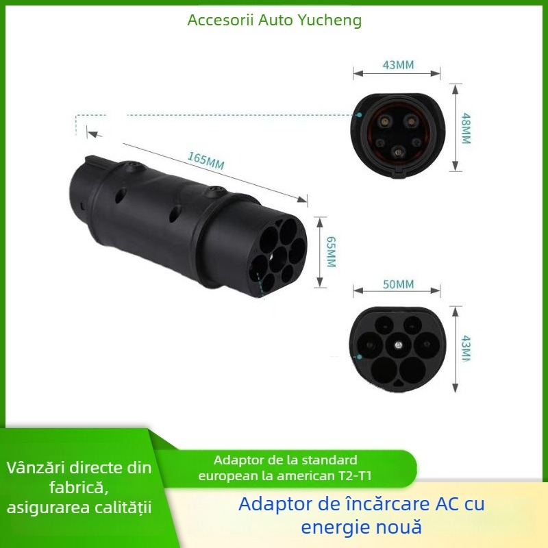 Adaptor AC EU către SUA pentru vehicule electrice, T2-T1, 32A 250V