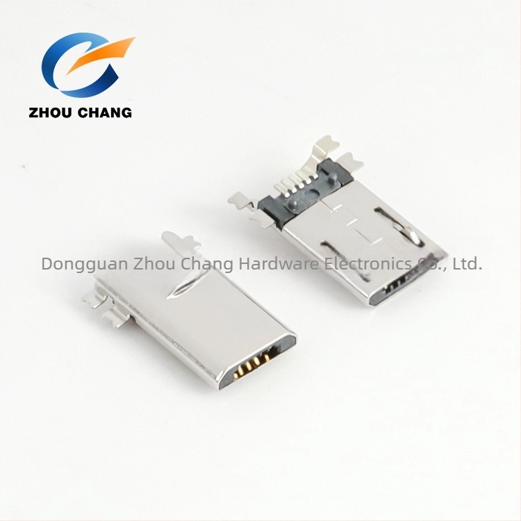 Conector USB Micro-B, 5 pini, 180°, montaj pe placă SMT