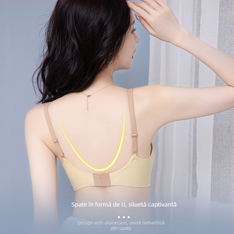 Sutien fără cusături, wireless, pentru femei, piele prietenoasă, respirabil, susținere ușoară pentru sâni mici, design de spate elegant