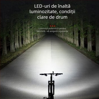 Lumină frontală pentru bicicletă, impermeabilă, iluminare puternică pentru plimbări nocturne, accesorii MTB, lanternă pentru ciclism