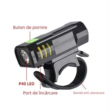 Lumină frontală pentru bicicletă, impermeabilă, iluminare puternică pentru plimbări nocturne, accesorii MTB, lanternă pentru ciclism