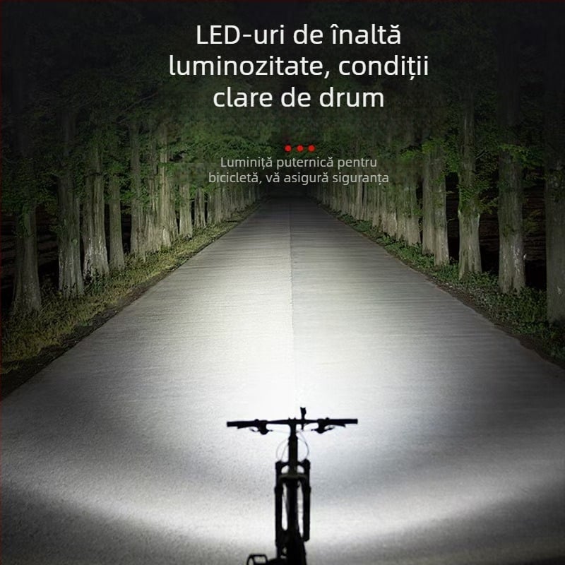 Lumină frontală pentru bicicletă, impermeabilă, iluminare puternică pentru plimbări nocturne, accesorii MTB, lanternă pentru ciclism