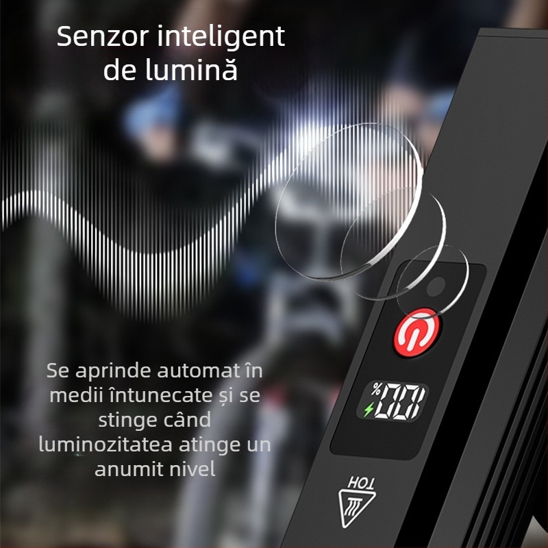 Lumină frontală pentru bicicletă Raybow Sharp Leopard pentru plimbări nocturne – far puternic, impermeabil, pentru MTB și șosea