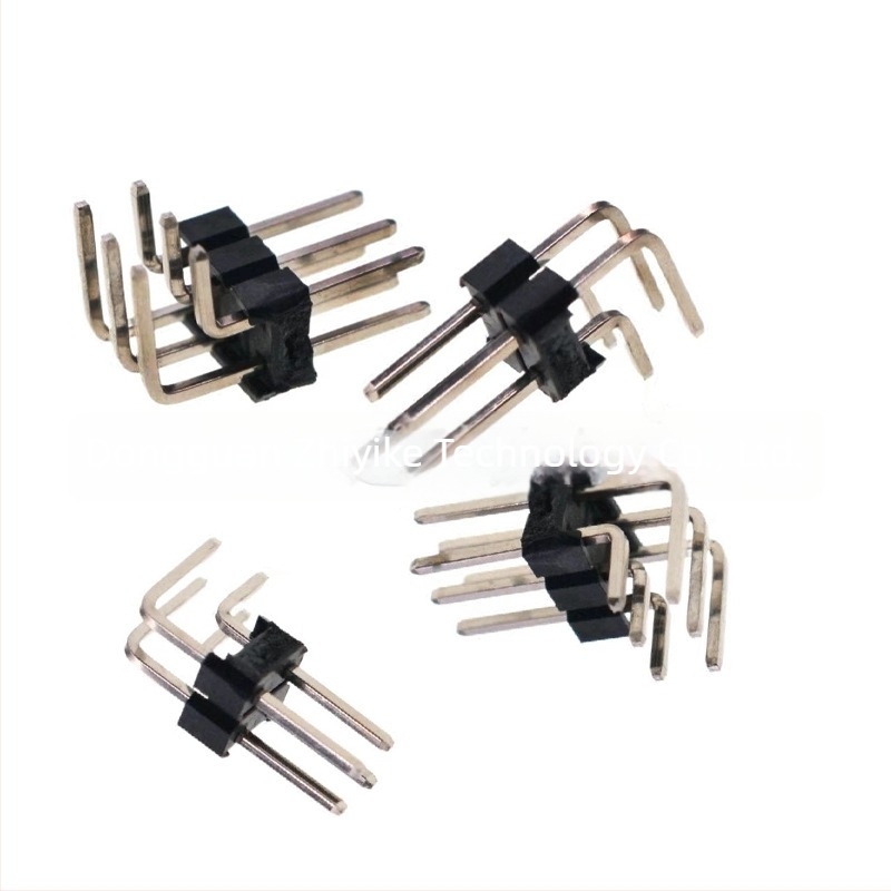 Pin header 90° cu două îndoiri și header femelă, pas 1,27/2,0/2,54 mm