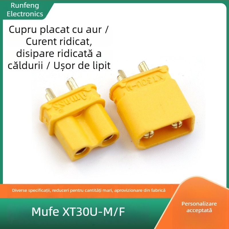 Amass XT30U-M/F conector de baterie Li‑ion, 2 poli, curent înalt, pentru motoare ale avioanelor de model