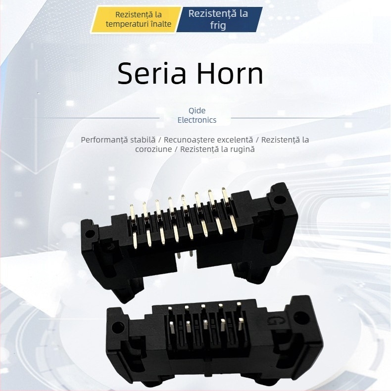Conector horn cu contact drept, pas de 1,27 mm, clemă pentru urechi, 10-60 pini, conector cablu‑la‑placă / placă‑la‑placă