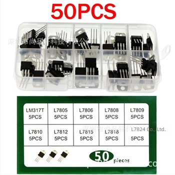 LM317T TO-220 serie regulator de tensiune cu trei terminale, putere înaltă, 50 bucăți, 10 variante