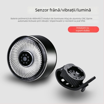 Lampa pentru bicicletă din aliaj de aluminiu, lumină de frână inteligentă cu senzor, iluminare pentru ciclism, suport dublu din aliaj de aluminiu