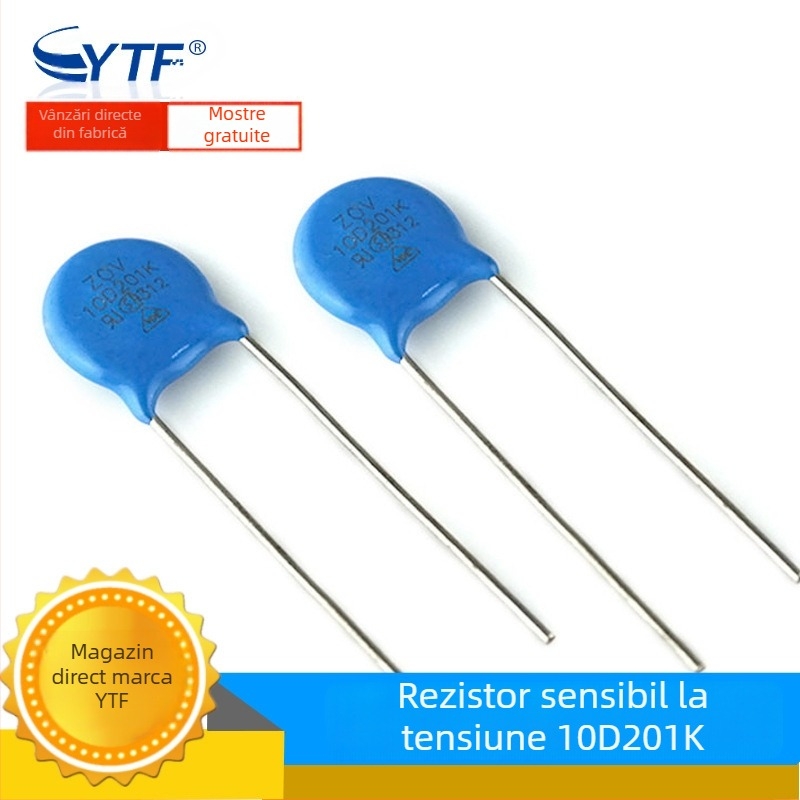 Varistor ZOV 10D201K, 200V, diametru 10 mm, protecție la supratensiuni cu conectare directă