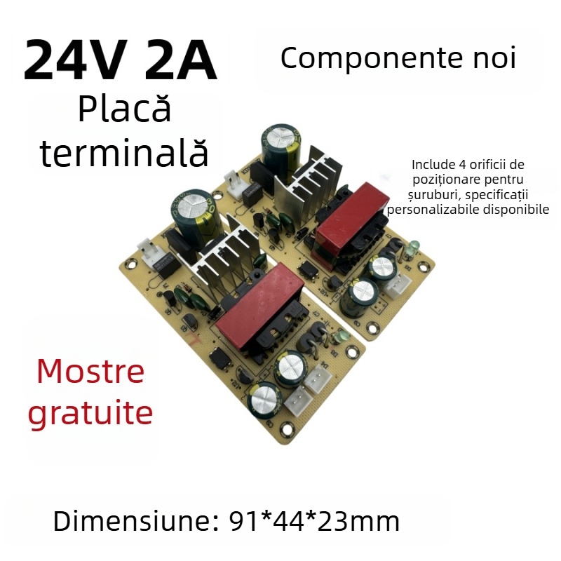 Placă de alimentare 24V 2A, 48W, industrială, sursă AC/DC cu switch, cu PCB gol încorporat pentru stabilizarea tensiunii