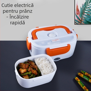 Cutie de prânz electric încălzită, cutie de prânz portabilă cu autoîncălzire și montaj în mașină, ABS plastic, 40 W, 220 V, capacitate 1.1–1.2 L