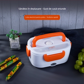 Cutie de prânz electric încălzită, cutie de prânz portabilă cu autoîncălzire și montaj în mașină, ABS plastic, 40 W, 220 V, capacitate 1.1–1.2 L