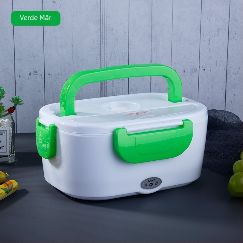 Cutie de prânz electric încălzită, cutie de prânz portabilă cu autoîncălzire și montaj în mașină, ABS plastic, 40 W, 220 V, capacitate 1.1–1.2 L