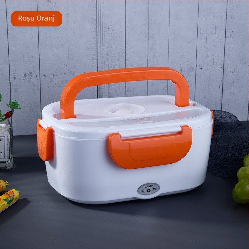 Cutie de prânz electric încălzită, cutie de prânz portabilă cu autoîncălzire și montaj în mașină, ABS plastic, 40 W, 220 V, capacitate 1.1–1.2 L