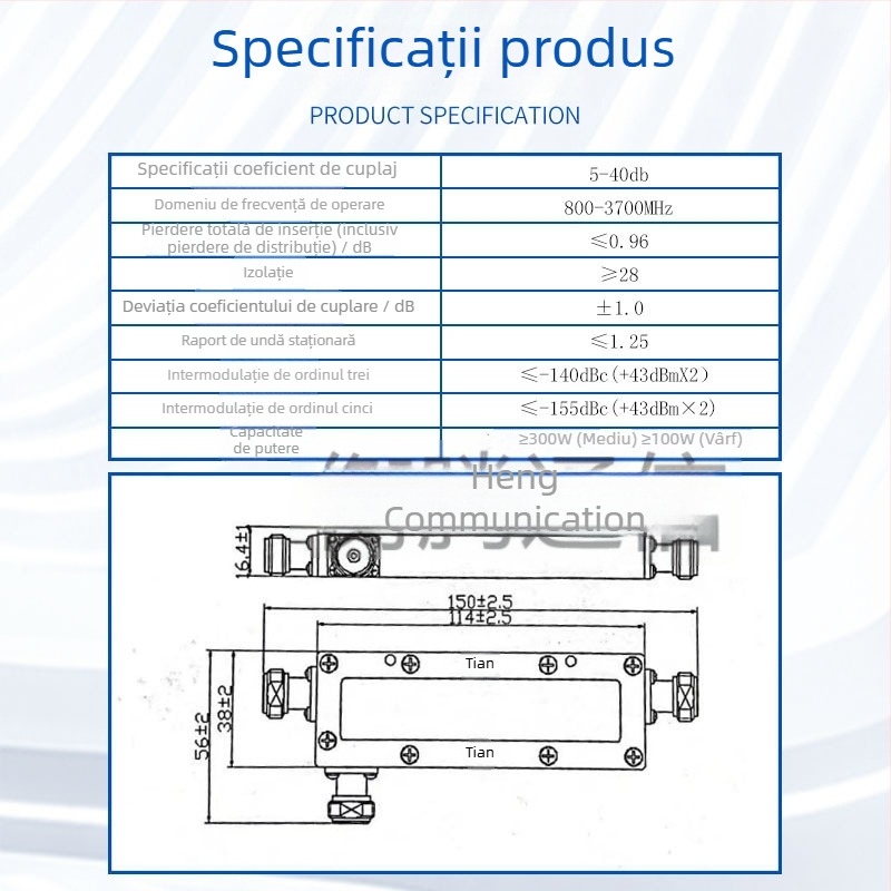5G Cavity Coupler, 300W, 700–3700 MHz