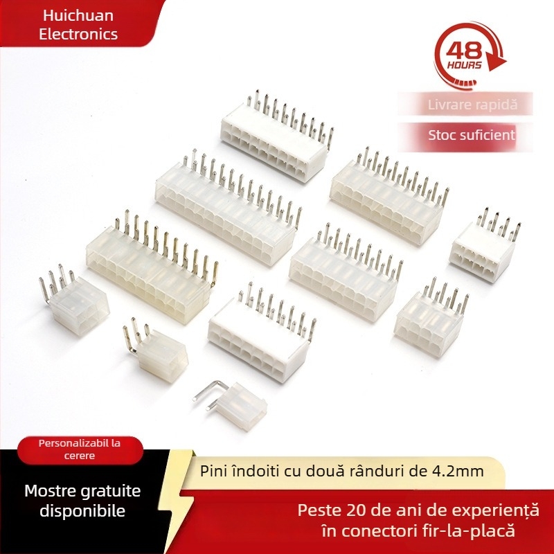 4,2 mm header cu două rânduri, unghiular, 1P-12P, header feminin 5569, material LCP rezistent la temperaturi înalte, conector cablu-la-plată înlocuitor 87424