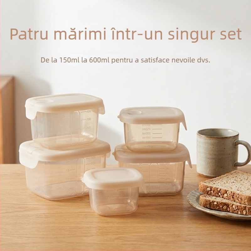 Cutie din silicon de calitate alimentară, etanșă, pentru refrigerare, compatibilă cu cuptorul cu microunde, pătrată, compartiment unic.
