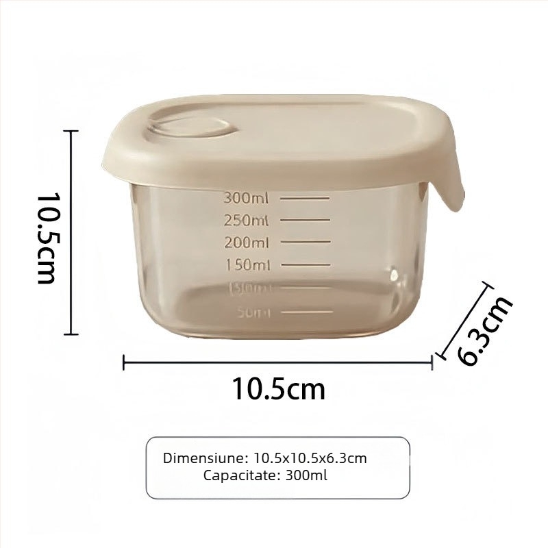 Cutie din silicon de calitate alimentară, etanșă, pentru refrigerare, compatibilă cu cuptorul cu microunde, pătrată, compartiment unic.