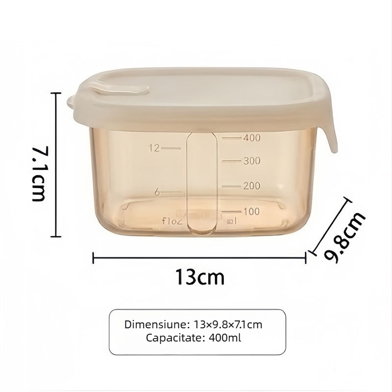 Cutie din silicon de calitate alimentară, etanșă, pentru refrigerare, compatibilă cu cuptorul cu microunde, pătrată, compartiment unic.